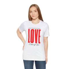 Camiseta unissex de manga curta com amor incondicional