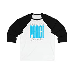 Pray for Peace Men's 3/4 Sleeve Baseball Tee