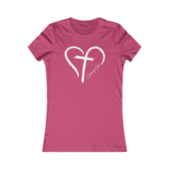 Camiseta favorita das mulheres com coração e cruz