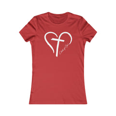 Camiseta favorita das mulheres com coração e cruz