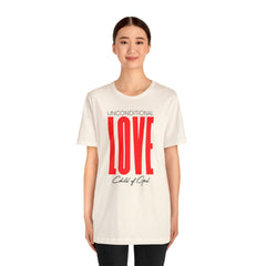 Camiseta unissex de manga curta com amor incondicional