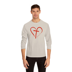 Heart and Cross Men's Long Sleeve T-Shirt