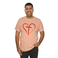 Heart and Cross Men's Jersey Short Sleeve Tee