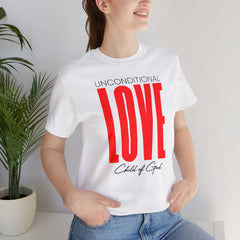 Camiseta unissex de manga curta com amor incondicional