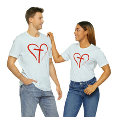 Heart and Cross Men's Jersey Short Sleeve Tee