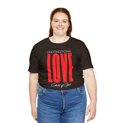 Camiseta unissex de manga curta com amor incondicional