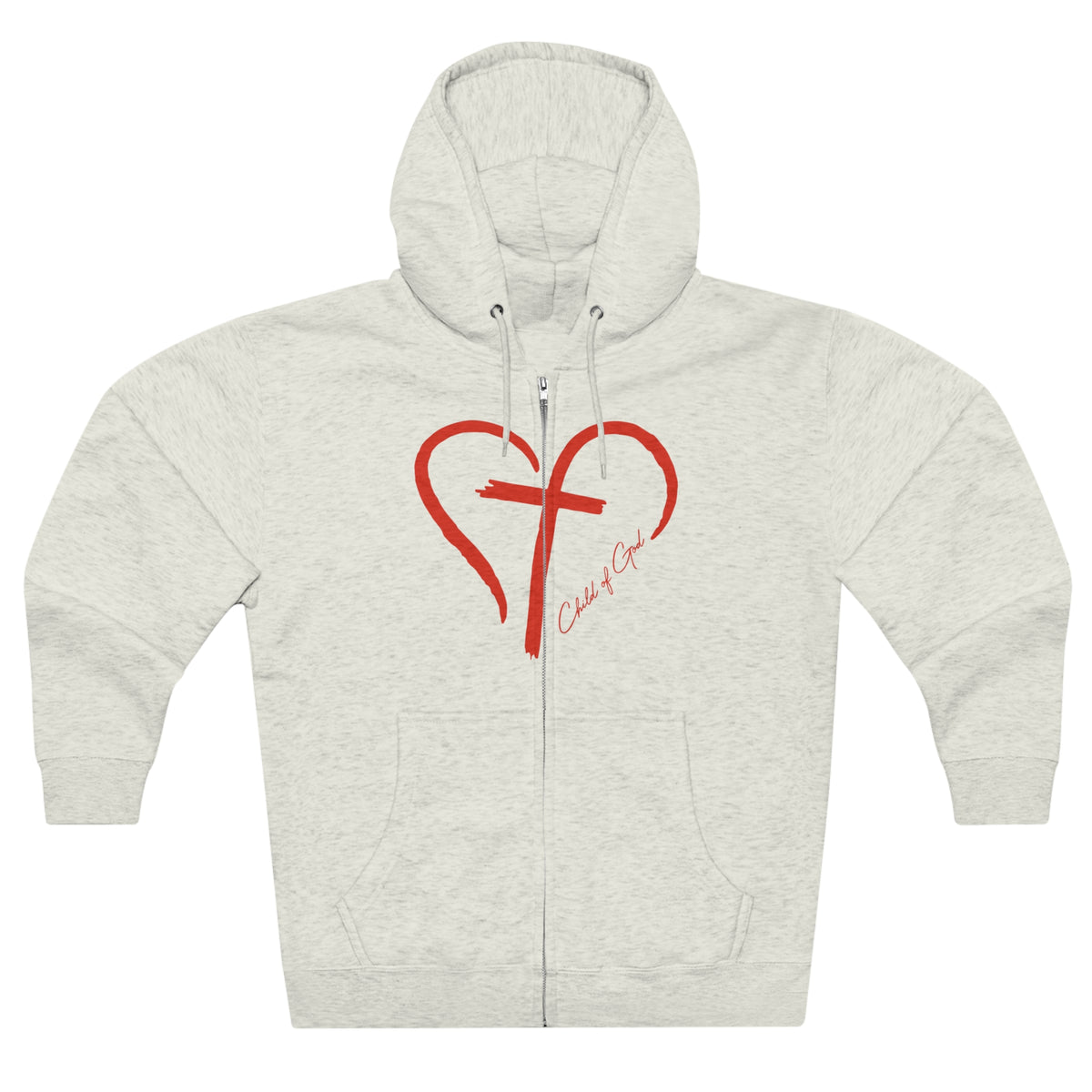 Moletom com capuz com zíper completo unissex Heart and Cross