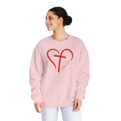 Heart and Cross Unisex NuBlend® Crewneck Sweatshirt