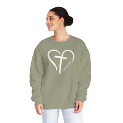 Heart and Cross Unisex NuBlend® Crewneck Sweatshirt