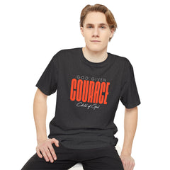 Camiseta urbana masculina de corpo longo God Given Courage