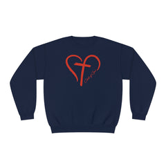 Heart and Cross Unisex NuBlend® Crewneck Sweatshirt