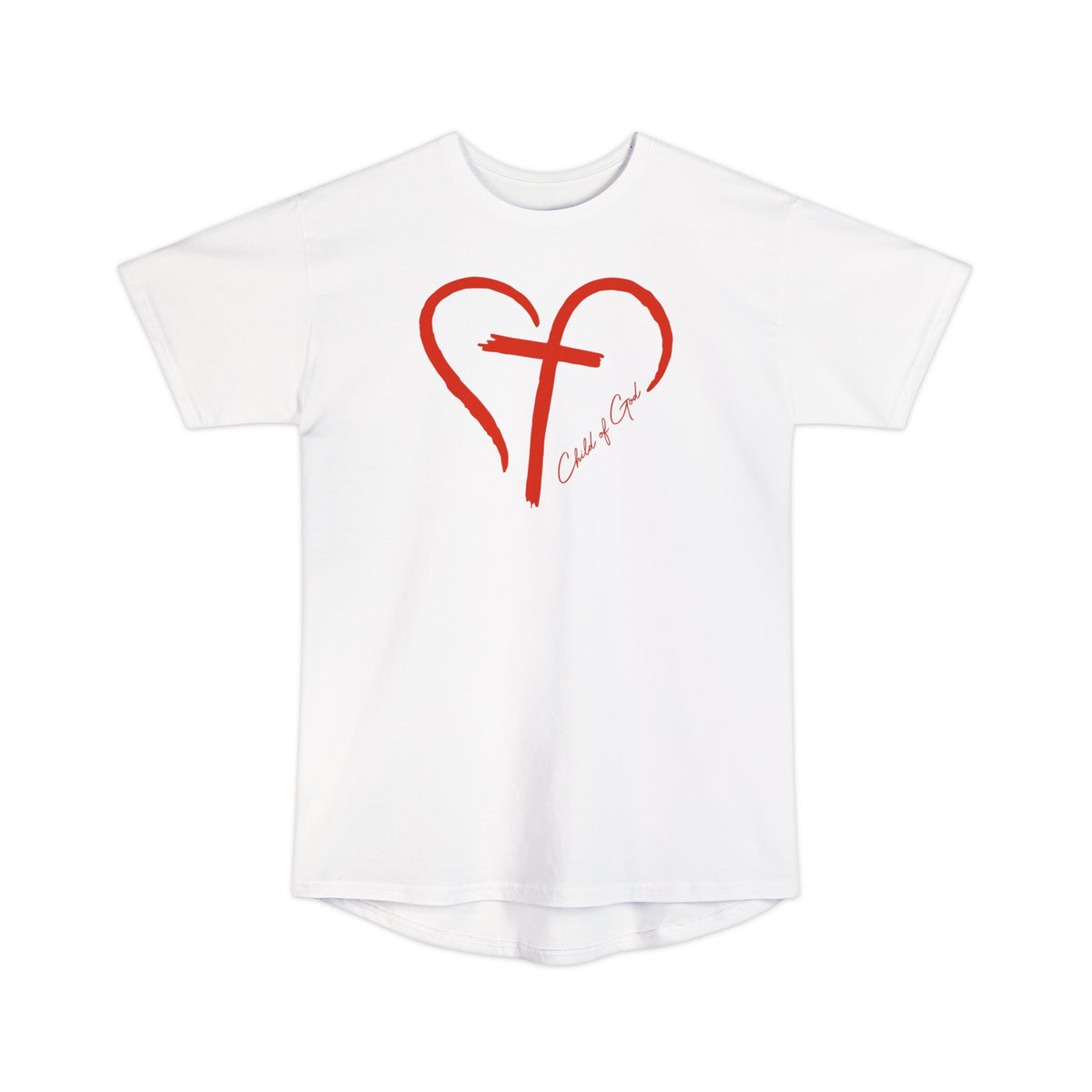 Heart and Cross Unisex Long Body Urban Tee