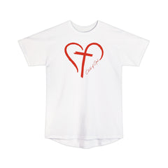 Heart and Cross Unisex Long Body Urban Tee