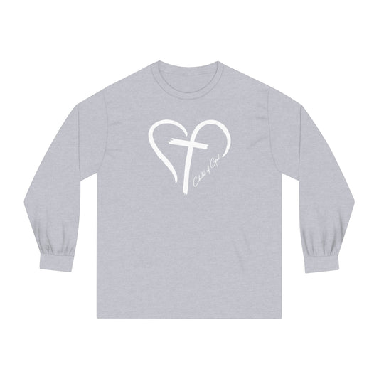 Herz und Kreuz Unisex Langarm T-Shirt