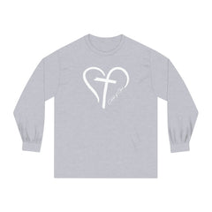 Heart and Cross Unisex Long Sleeve T-Shirt