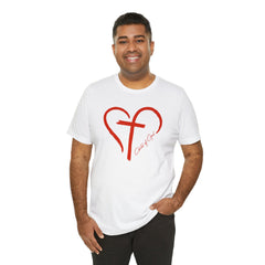 Heart and Cross Men's Jersey Short Sleeve Tee