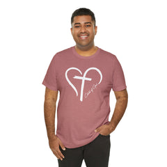 Camiseta masculina de manga curta Heart and Cross