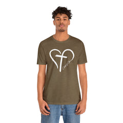 Camiseta masculina de manga curta Heart and Cross