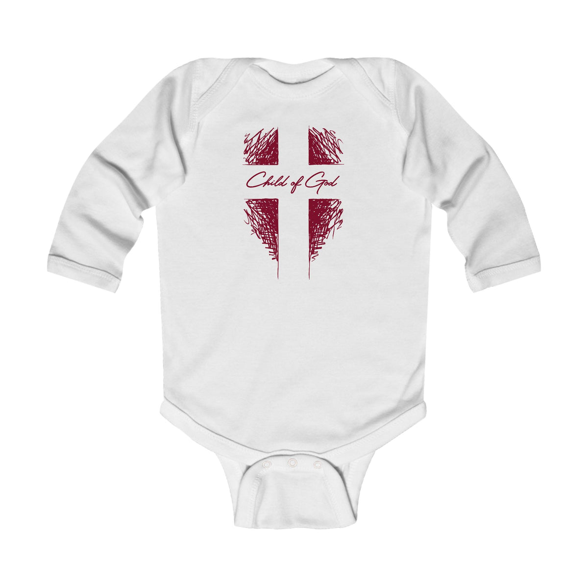 Body infantil de manga comprida com escudo e cruz