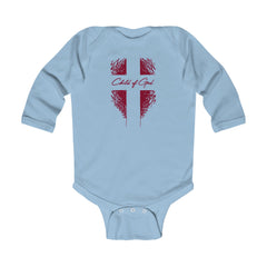 Body infantil de manga comprida com escudo e cruz