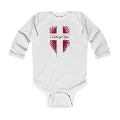 Body infantil de manga comprida com escudo e cruz