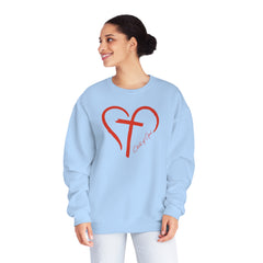 Heart and Cross Unisex NuBlend® Crewneck Sweatshirt