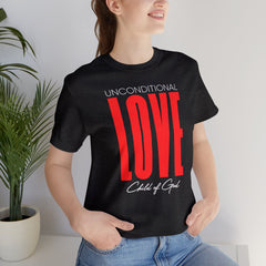 Camiseta unissex de manga curta com amor incondicional