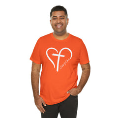 Camiseta masculina de manga curta Heart and Cross