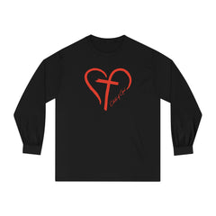 Heart and Cross Men's Long Sleeve T-Shirt