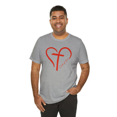 Heart and Cross Men's Jersey Short Sleeve Tee